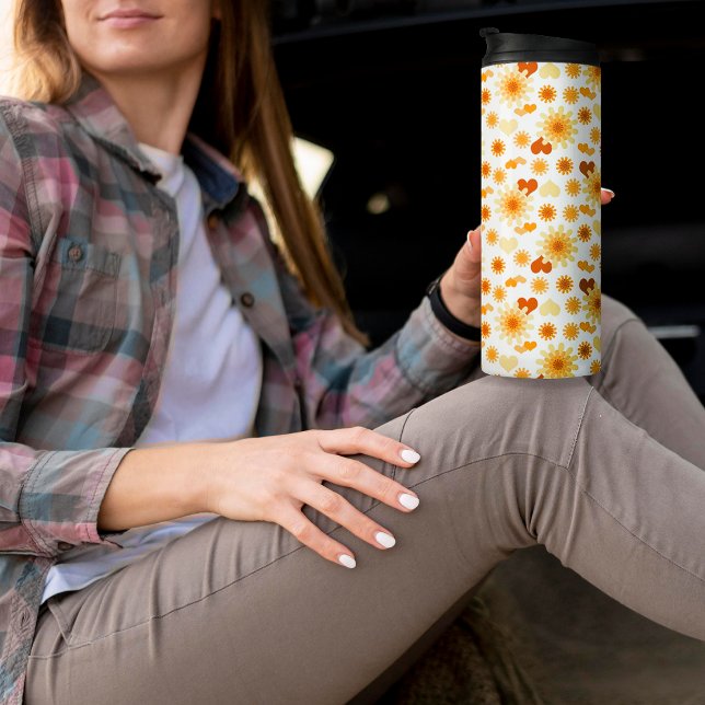 Yellow Daisy and Heart Thermal Tumbler (Creator Uploaded)