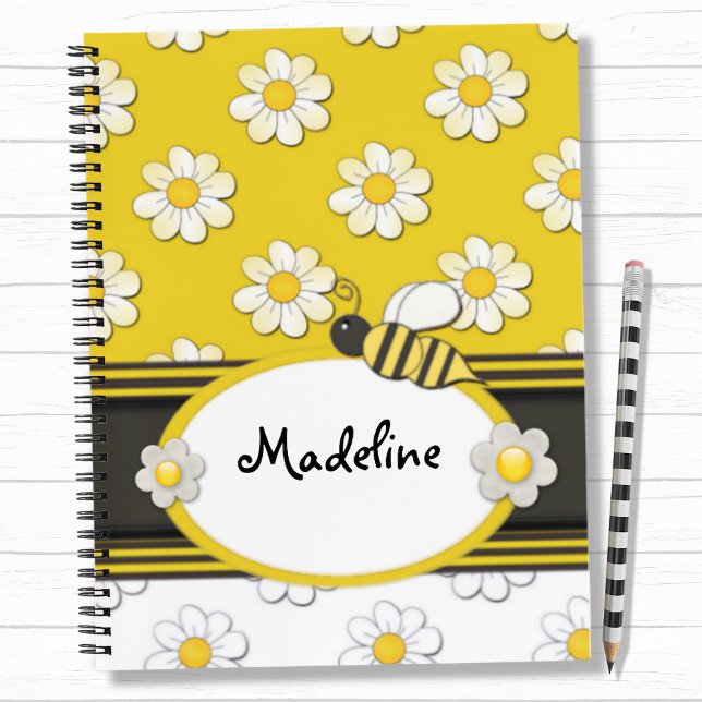 Yellow Daisy Bee Spiral Notebook (Creator Uploaded)