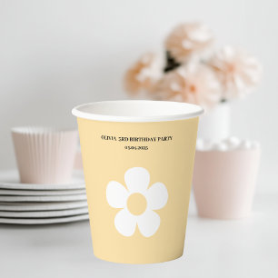 Yellow Daisy Birthday Party    Floral Party Paper Cups