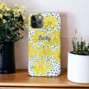 Yellow Daisy Bouquet with Blue Dots Case-Mate iPhone Case