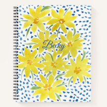 Yellow Daisy Bouquet with Blue Dots