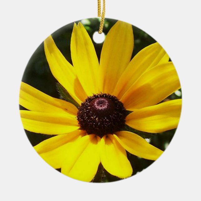 Yellow Daisy Ceramic Tree Decoration (Front)