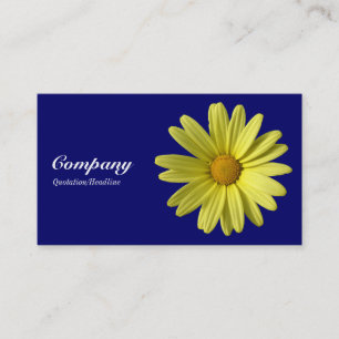 Yellow Daisy - Deep Navy Business Card