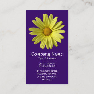 Yellow Daisy - Deep Purple Business Card