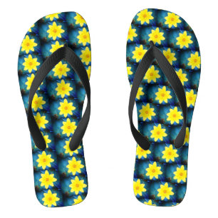 Yellow Daisy Delights Flip Flops