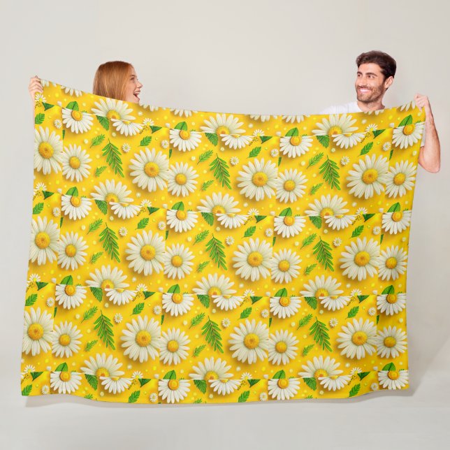 Yellow Daisy Floral Art Blanket (In Situ)