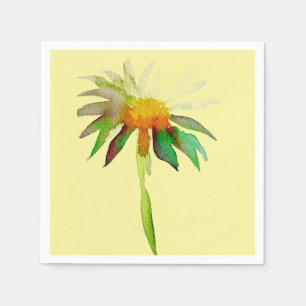 Yellow daisy floral art homeware napkin