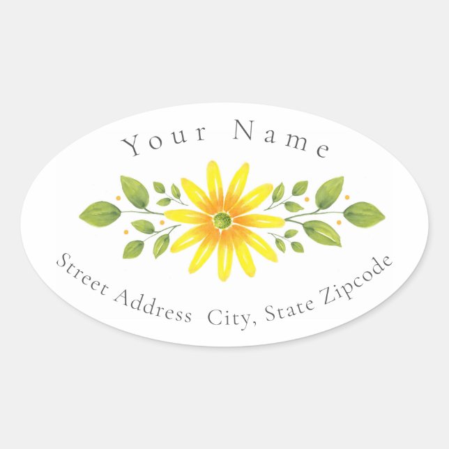 Yellow Daisy Floral Swag Label (Front)