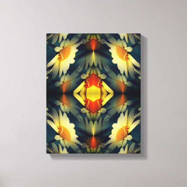 Yellow Daisy Flower Abstract  Canvas Print (Front)