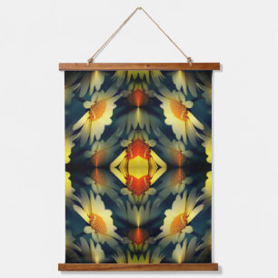 Yellow Daisy Flower Abstract Hanging Tapestry