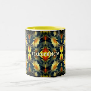 Yellow Daisy Flower Abstract Personalised Two-Tone Coffee Mug