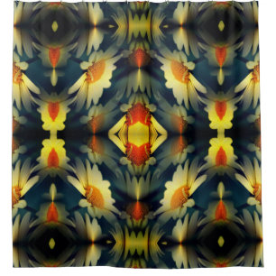 Yellow Daisy Flower Abstract  Shower Curtain