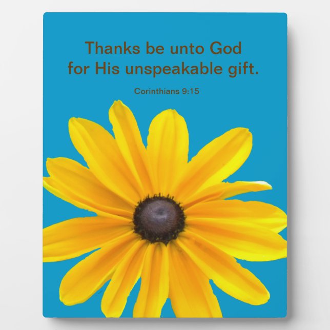 Yellow  Daisy Flower Bible Quote Plaque (Front)