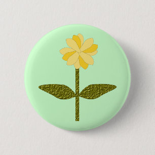 Yellow Daisy Flower Button