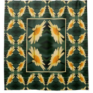 Yellow Daisy Flower Close Up Pattern    Shower Curtain