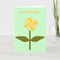 Yellow Daisy Flower Custom Get Well Card