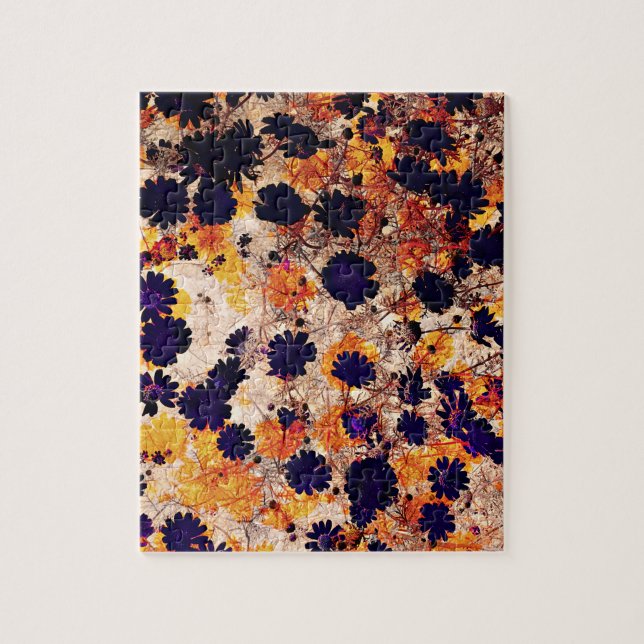 Yellow daisy flower floral pattern digital art jigsaw puzzle (Vertical)