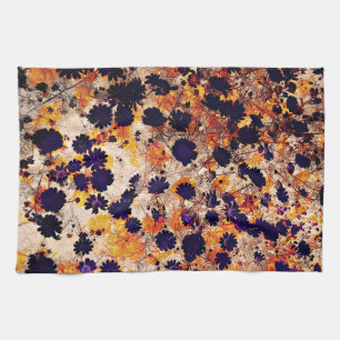 Yellow daisy flower floral pattern digital art tea towel