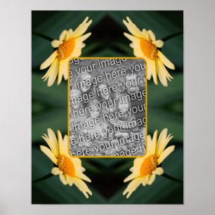 Yellow Daisy Flower Frame Add Your Photo Poster