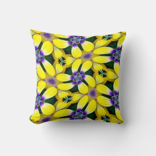 Yellow Daisy Flower Pattern Cushion