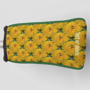 Yellow Daisy Flower Pattern Personalised Golf Head Cover