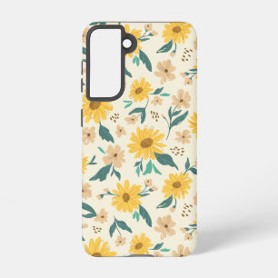 Yellow Daisy Flower Pattern Samsung Galaxy Case