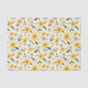 Yellow Daisy Flower Pattern Tissue Paper