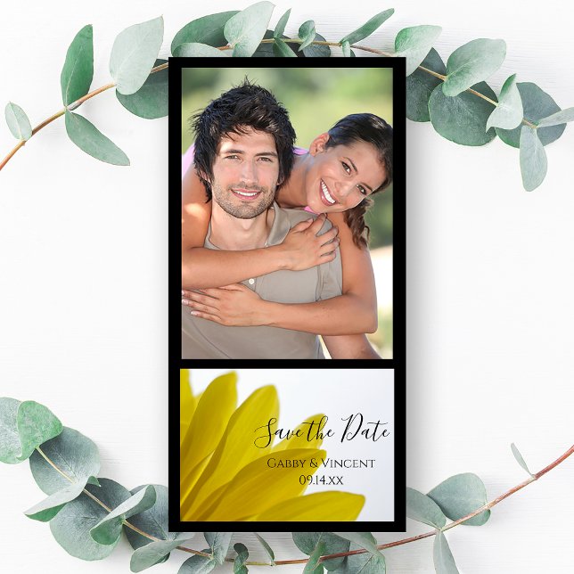 Yellow Daisy Flower Petals Wedding Save the Date (Creator Uploaded)