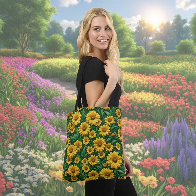 Yellow Daisy Flower Tote Bag (Yellow Daisy flowers tote bag)