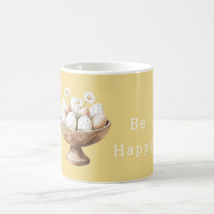 Yellow Daisy Flowers Eggs in Bowl Coffee Mug