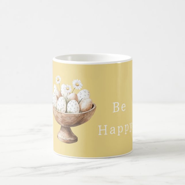 Yellow Daisy Flowers Eggs in Bowl Coffee Mug (Center)