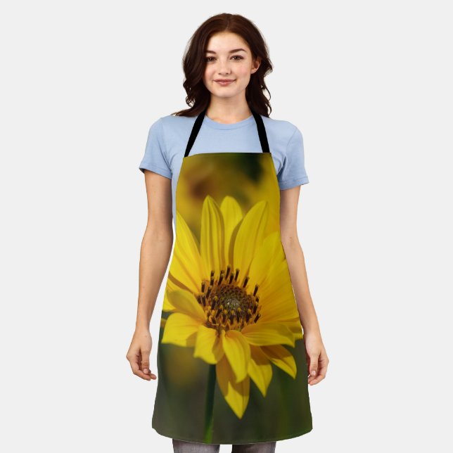 Yellow Daisy Heleniums All Over Print Apron (Worn)