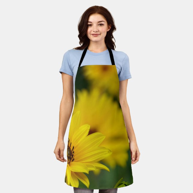 Yellow Daisy Heleniums All Over Print Apron (Worn)