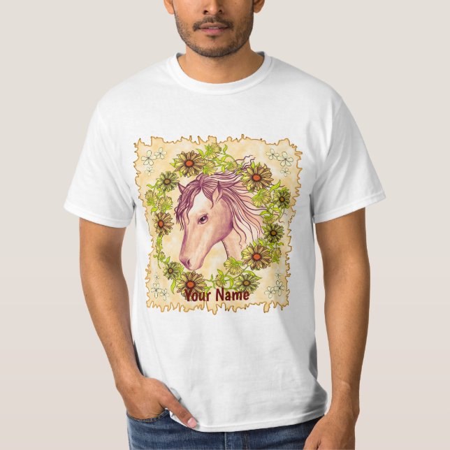 Yellow Daisy Horse  t-shirt (Front)