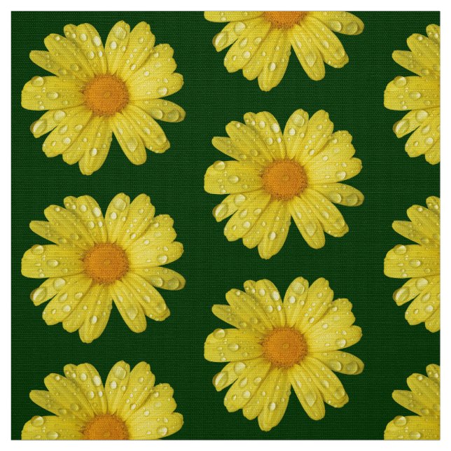 Yellow Daisy in the Rain Fabric (Swatch)