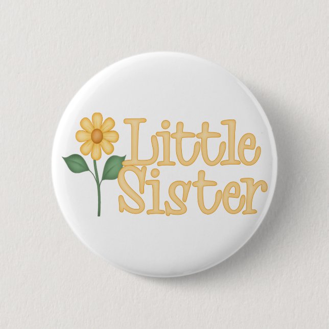 Yellow Daisy Little Sister 6 Cm Round Badge (Front)