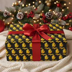 Yellow Daisy Michigan Silhouette Wrapping Paper