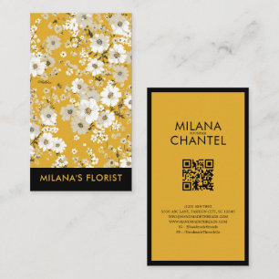 Yellow Daisy Modern Trendy Flower Florist Business Card