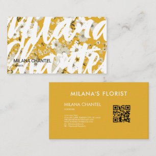 Yellow Daisy Modern Trendy Flower Florist Business Card