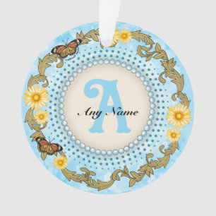 Yellow Daisy Monogram Ornament
