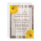Yellow Daisy Rustic Barn Wood Wedding Invitations