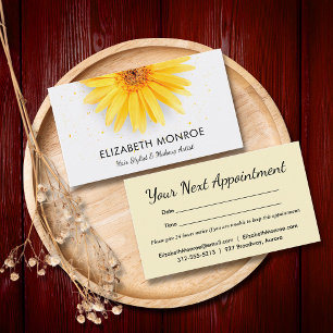 Yellow Daisy Salon Hair Stylist Appointment Card
