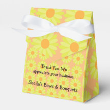 Yellow Daisy Tent Style Favour Box