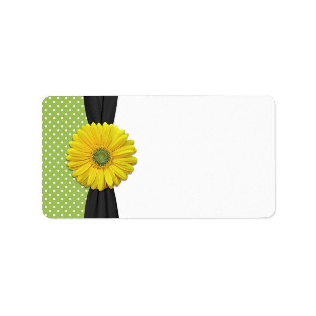Yellow Daisy Wedding Blank Address Label (Front)