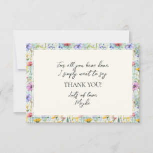 Yellow Daisy Wildflower Floral Pattern Thank You Card