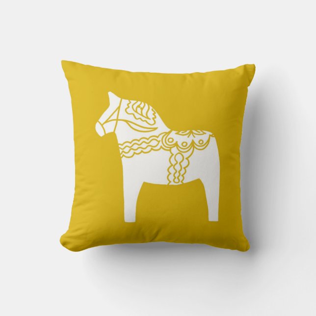 Yellow Dala Horse Cushion (Front)