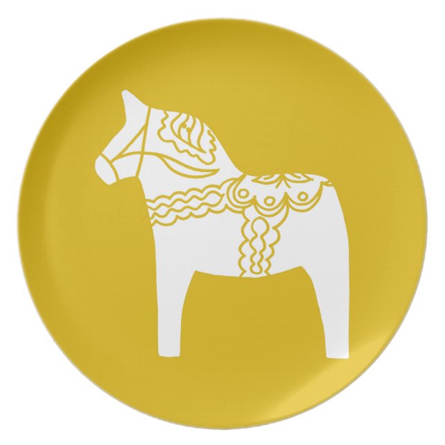 Yellow Dala Horse Plate (Front)