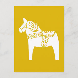 Yellow Dala Horse Postcard