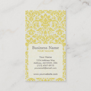 Yellow Damask Appointment Business Card