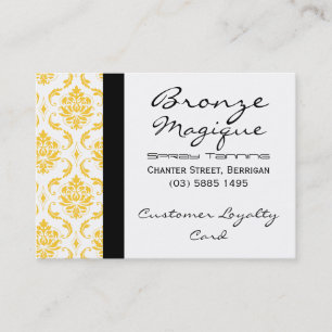 Yellow Damask Business Customer Loyalty Cards